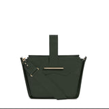 Crossbody handbag in forrest green full grain smooth leather