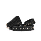Zipped wallet with strap to use as a crossbody in black croc leather