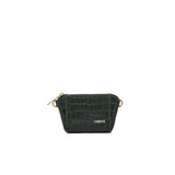 Wallet in forrest green croc leather, card holder